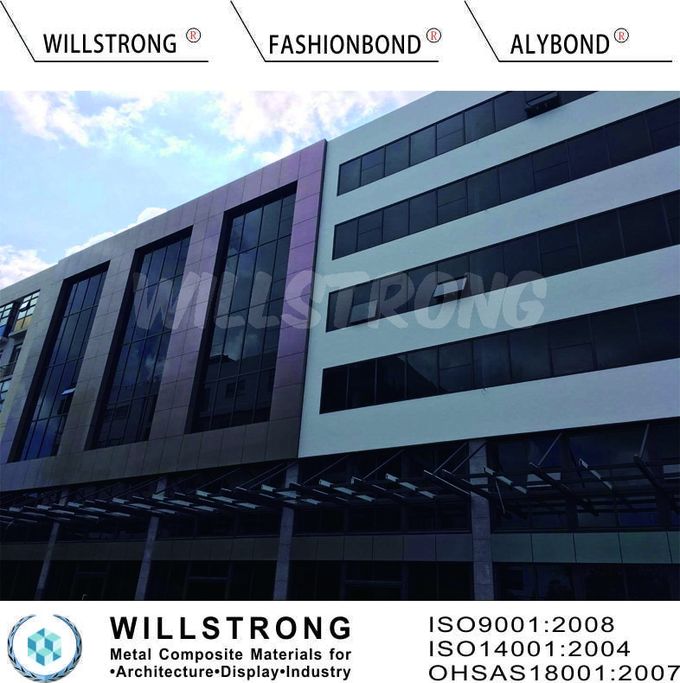 Los paneles de pared comerciales exteriores del edificio del aluminio adhesivo del color plata 5m m del polímero de Du Pont de 3003 series